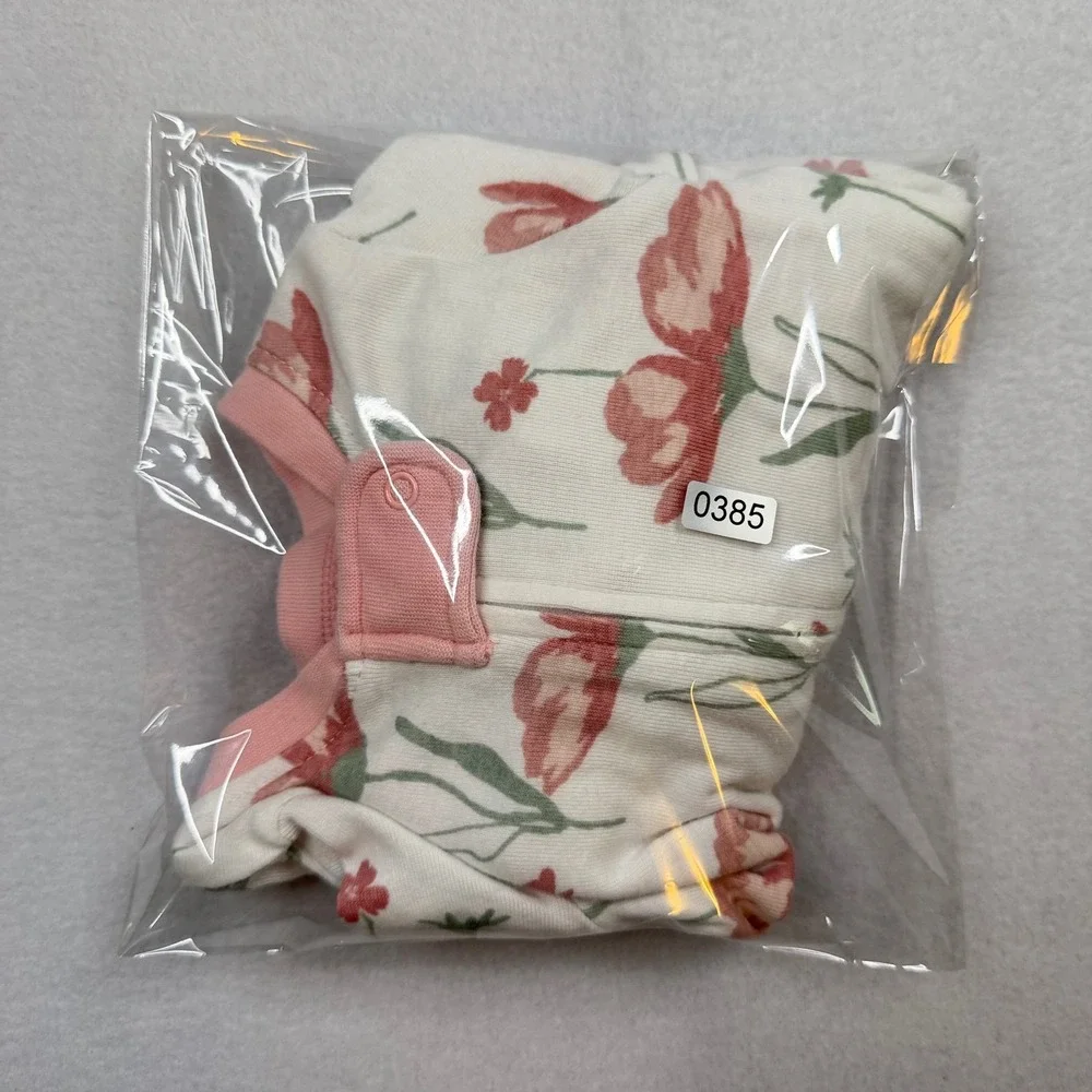 Honest Baby Clothing Newborn Organic Cotton Floral Footed Sleeper Pink Cream